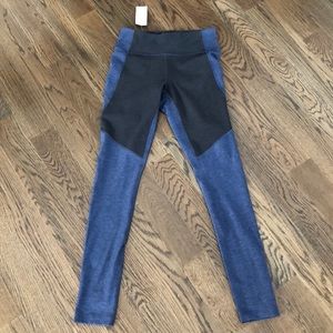 Outdoor Voices Navy and charcoal warmup legging